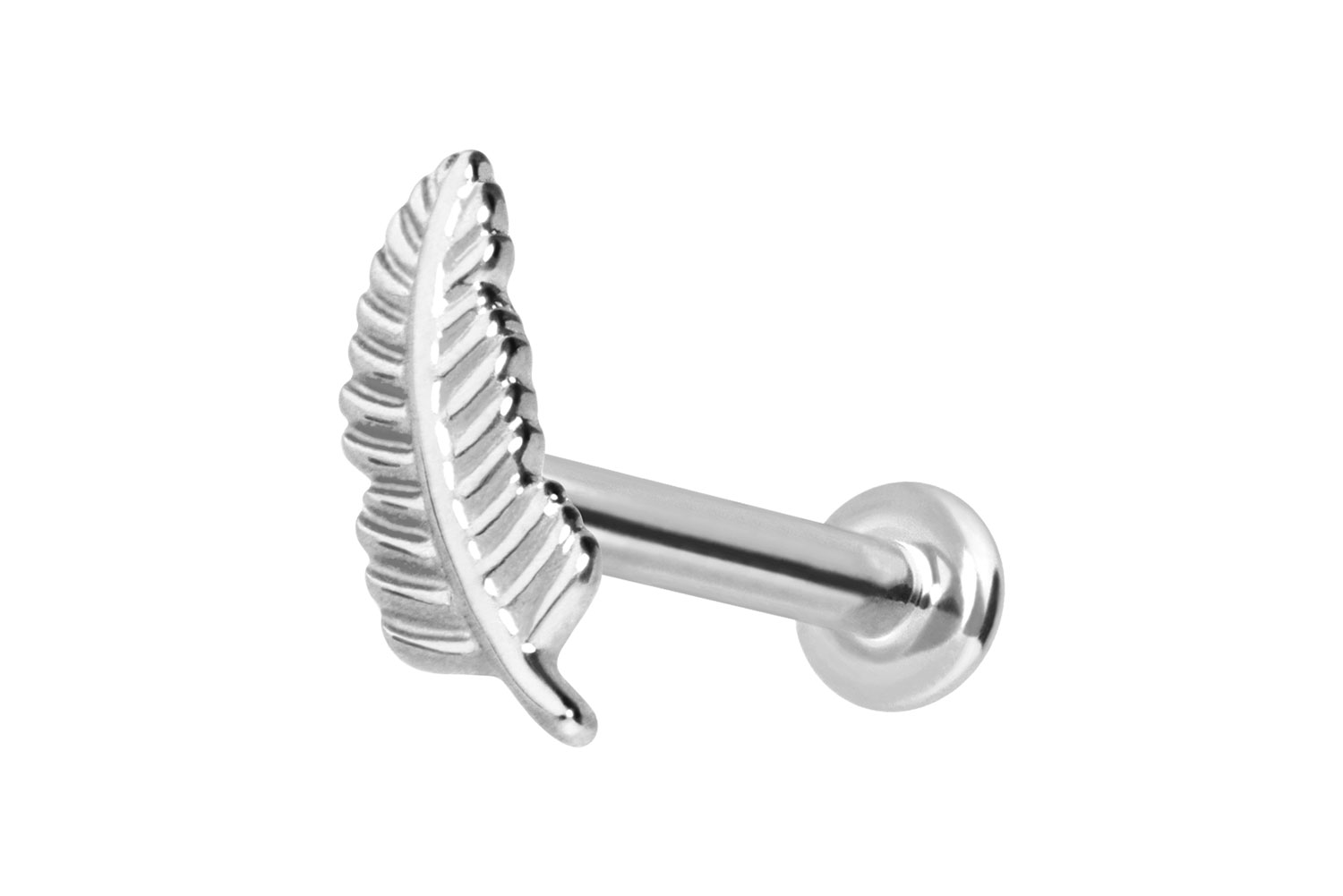 14 Karat Gold Labret Piercing mit Innengewinde FEDER